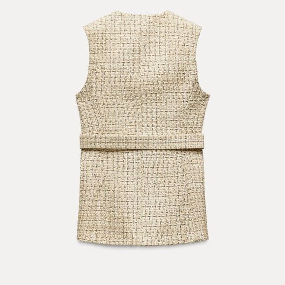 NWT ZARA Structured vest Bust 13 Inch Laying Flat Waist 12 Incn Flat - Picture 11 of 16